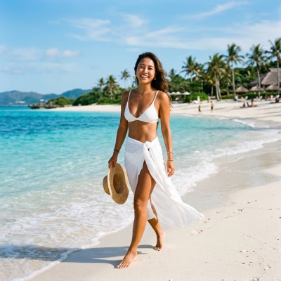 ビーチリゾートの日本人女性