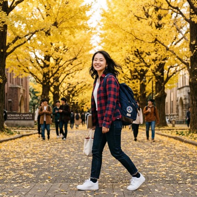 大学キャンパス 秋の紅葉